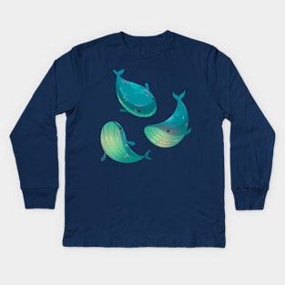 Blue Whale Friends Kids Long Sleeve T-Shirt